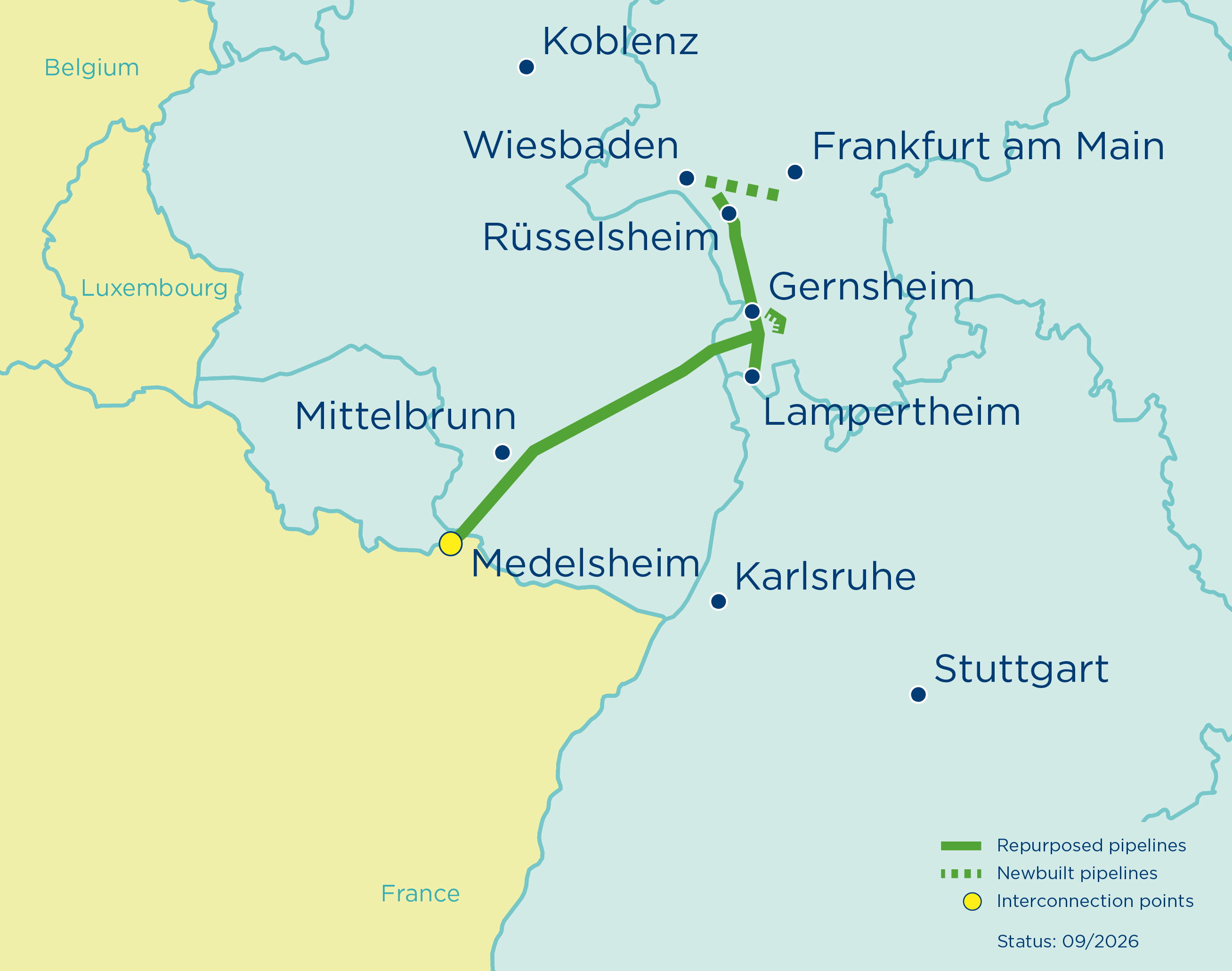 Karte des Leitungsabschnitts